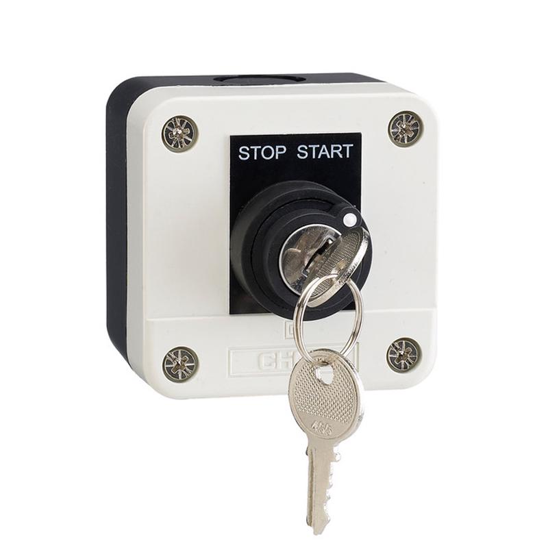 Пост одномісний CHINT NP2-B142H29 Старт-Стоп 4.5А 230V 1NO IP40 перемикач 2 позіційний з ключем (573937)