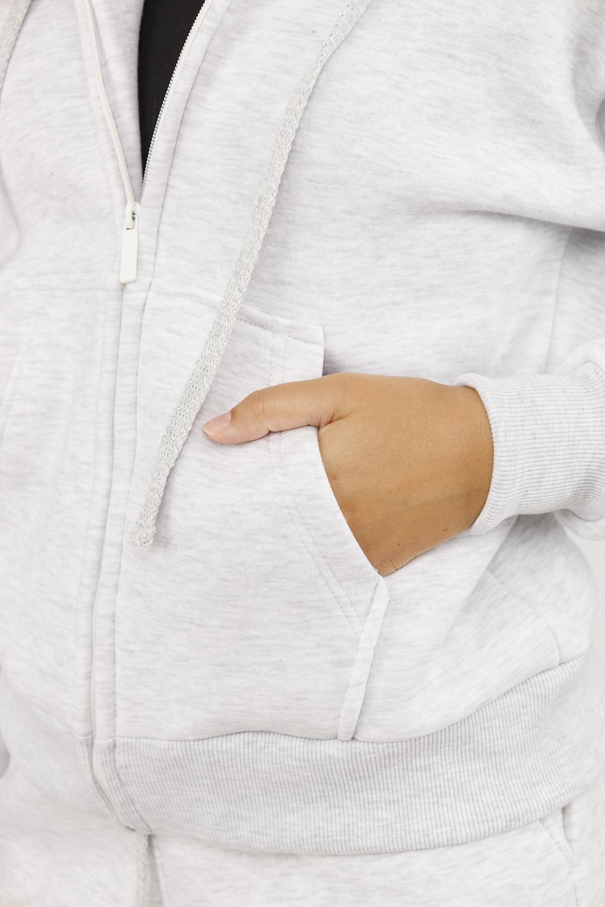 Толстовка женская ЦБ-00254552 р. 44 Светло-серый (SKT001004583) - фото 3 Толстовка женская ЦБ-00254552 р. 44 Светло-серый (SKT001004583) - фото 3