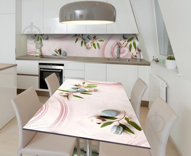 Наклейка 3Д виниловая на стол Zatarga «Хлопковое наслаждение» 650х1200 мм для домов, квартир, столов, кофейн, Наклейка 3Д виниловая на стол Zatarga «Хлопковое наслаждение» 650х1200 мм для домов, квартир, столов, кофейн,