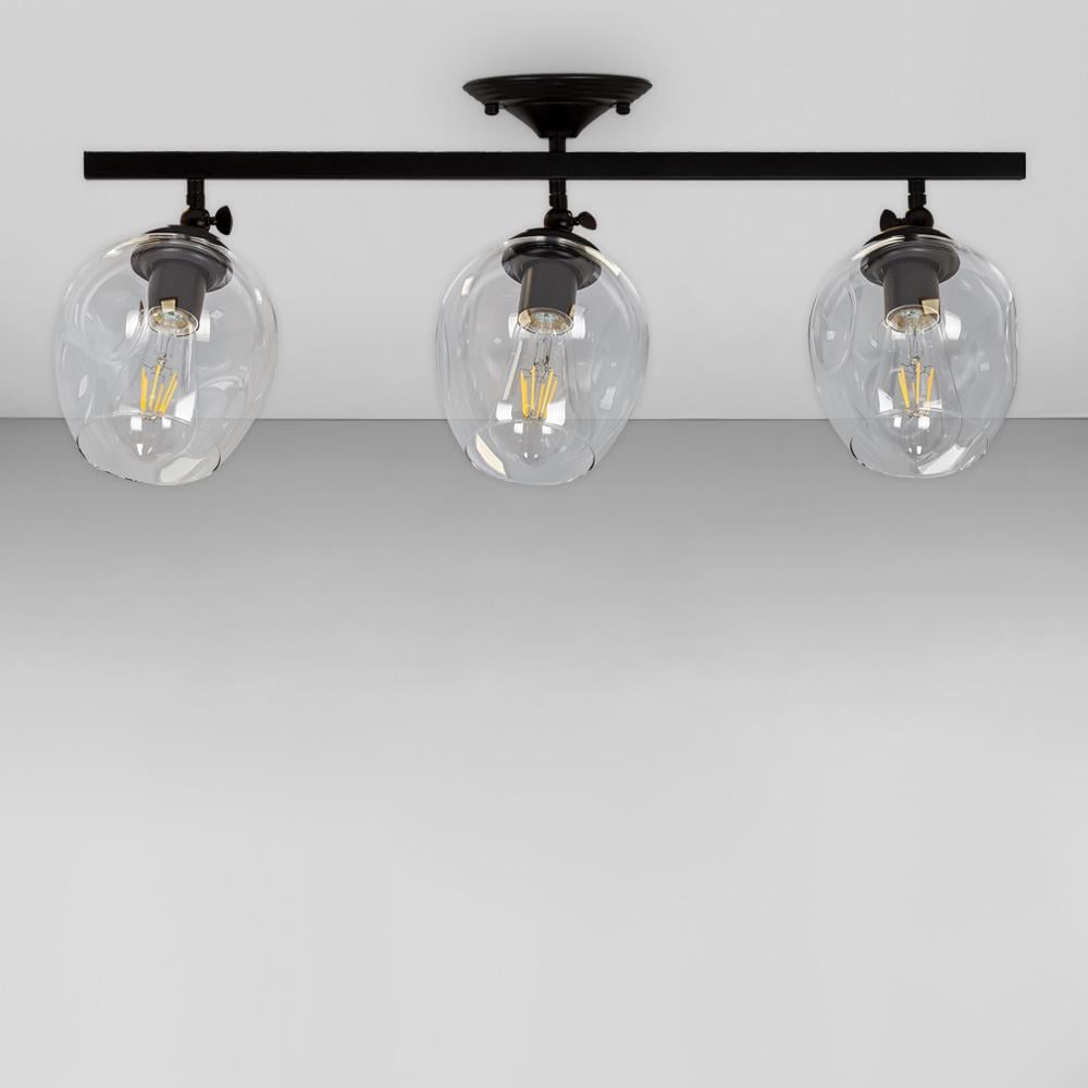 Люстра потолочная лофт Light House LS-18142F-3 BK/CL Черный/Прозрачный