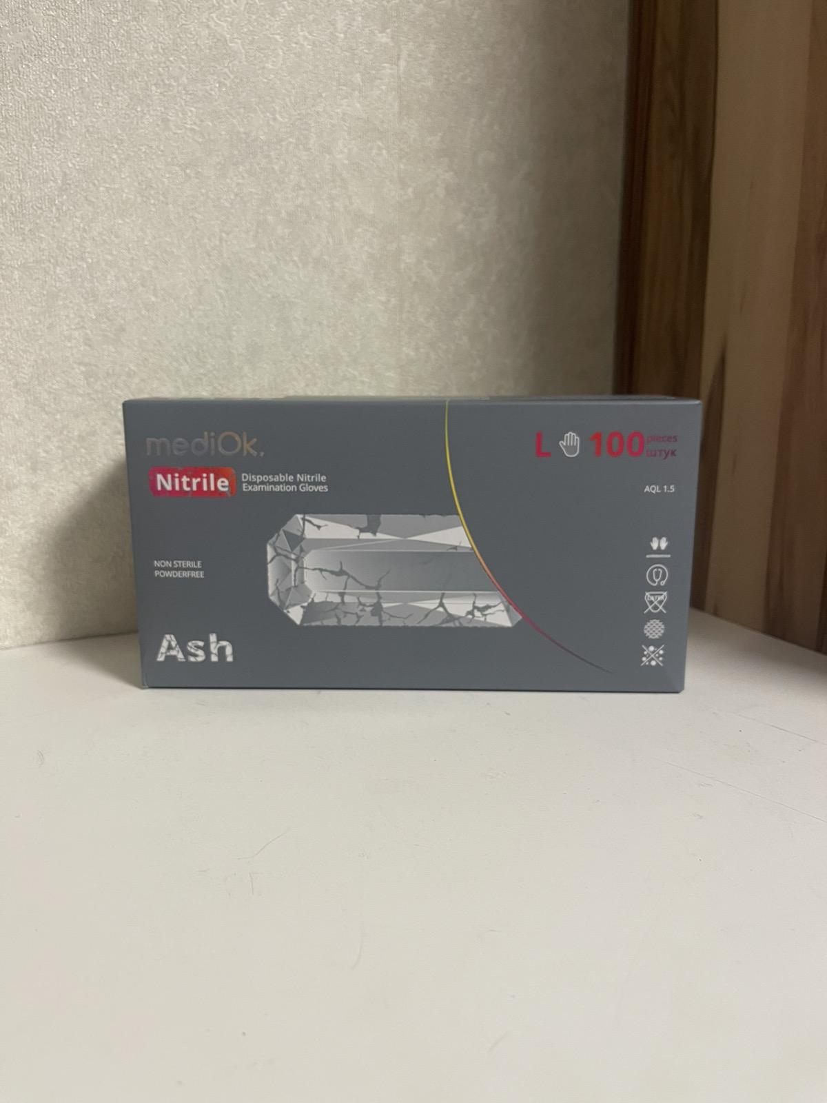 Рукавички нітрилові MediOk by AMPri ASH L 100 шт. Сірий (29751347)
