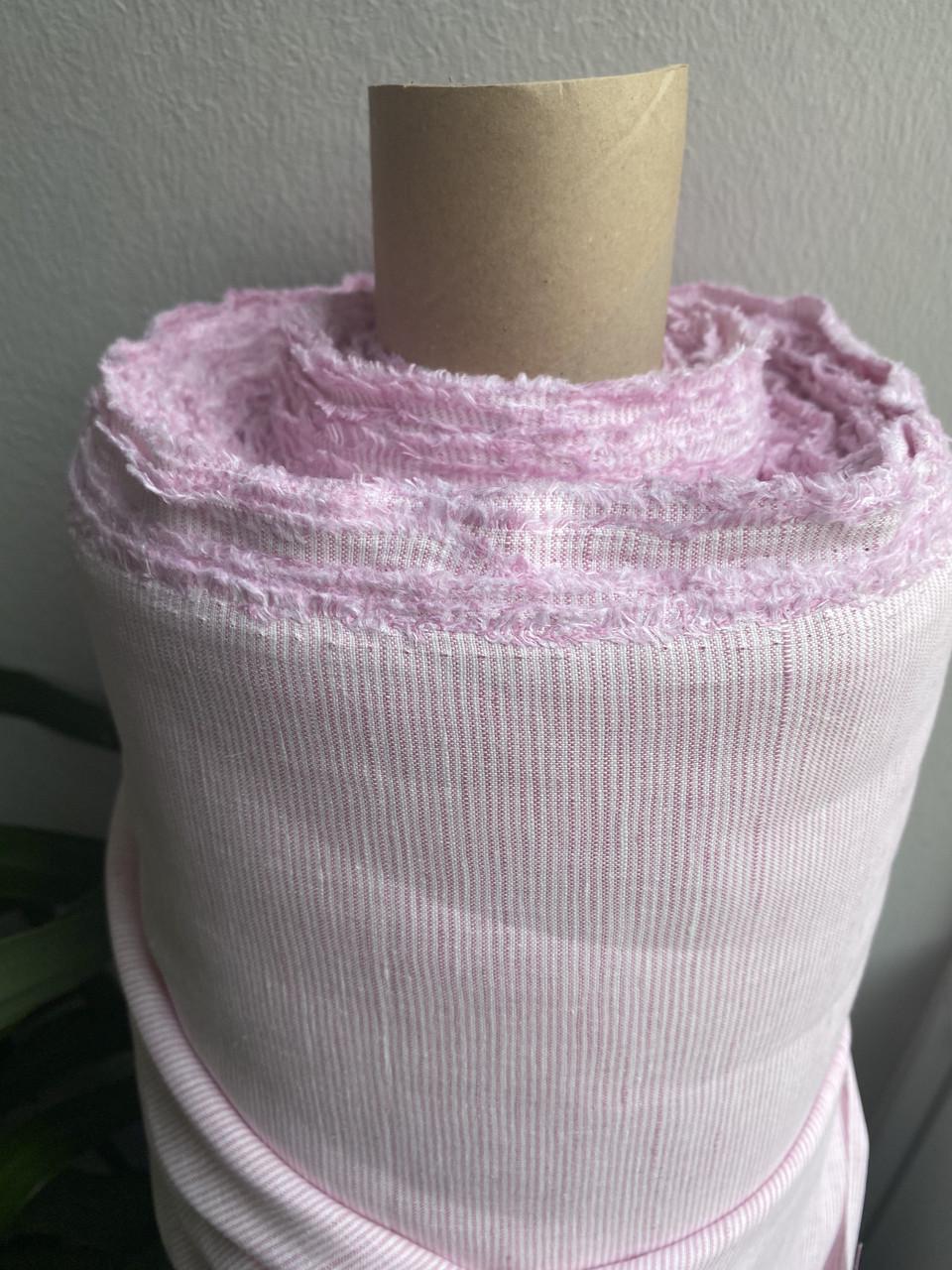 Тканина LINEN PLUS лляна 220 см 1/4 Рожевий - фото 5