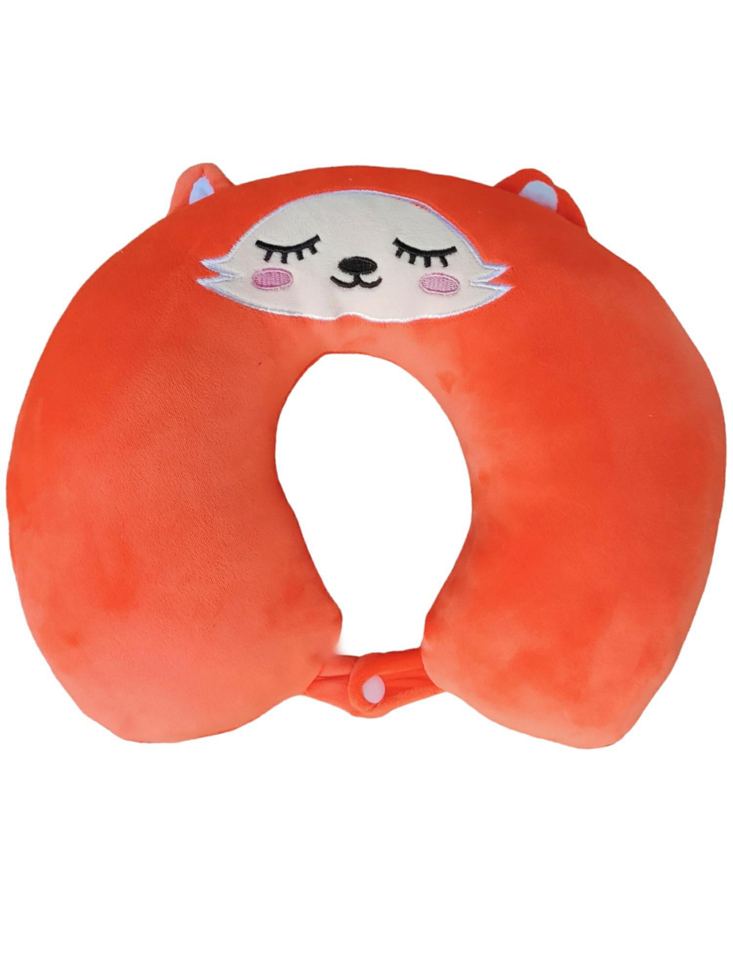 Подушка-валик дорожная в машину Лиса 31х29х10 см Оранжевый (2158)