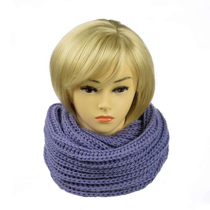 Женский шарф-хомут Английская резинка Фиалковый