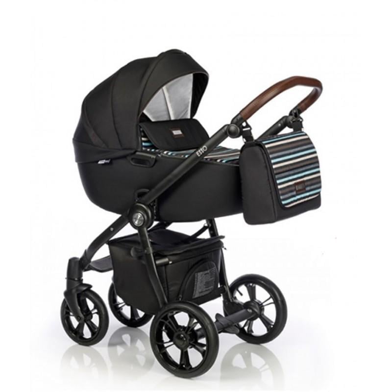 Коляска Roan Esso универсальная 2в1 с матрасом дождевиком и сумкой Stripes