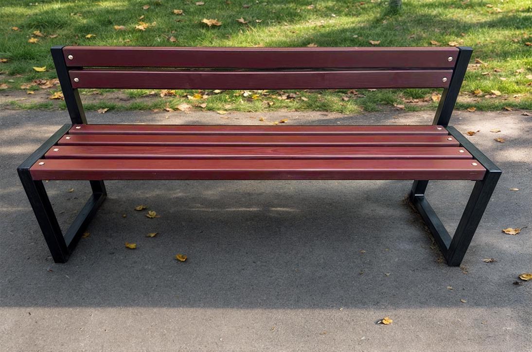 Скамейка садовая ТОБІ ШО Лофт Бенч со спинкой без подлокотников 1,5 м Махагоний (25589237) - фото 2