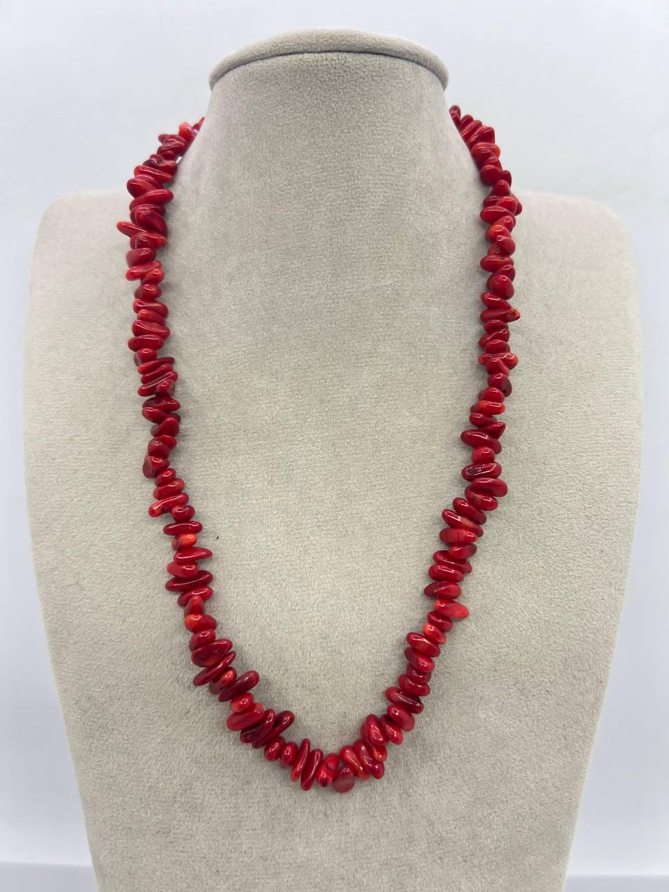 Намисто корал 4х12 мм 42 см Червоний (11618)