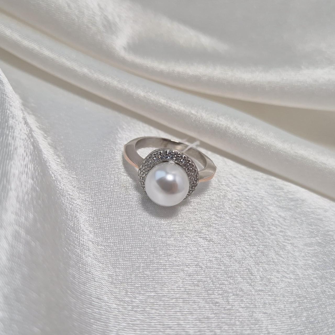 Каблучка із золотою пластиною з білою перлиною імітація срібло 925 проби золото 375 р. 18 (540к ) - фото 7 Каблучка із золотою пластиною з білою перлиною імітація срібло 925 проби золото 375 р. 18 (540к ) - фото 7