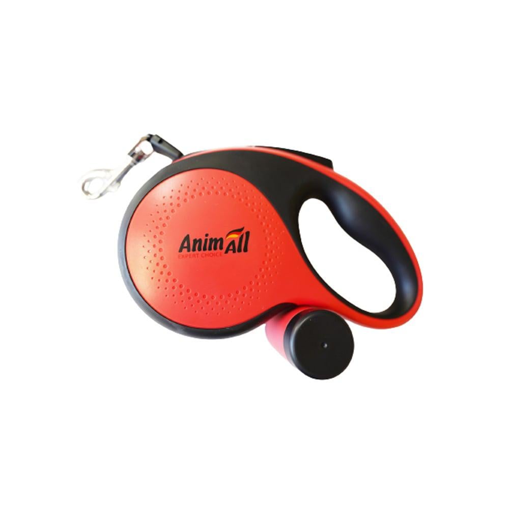 Поводок-рулетка AnimAll с диспенсером для собак до 30 кг 5 м Красный