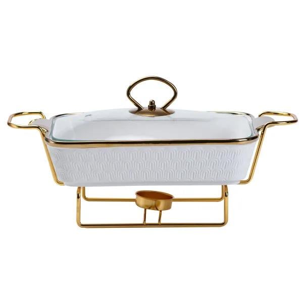 Мармітниця порцелянова прямокутна гарячих страв 1 л Білий (HP1013)