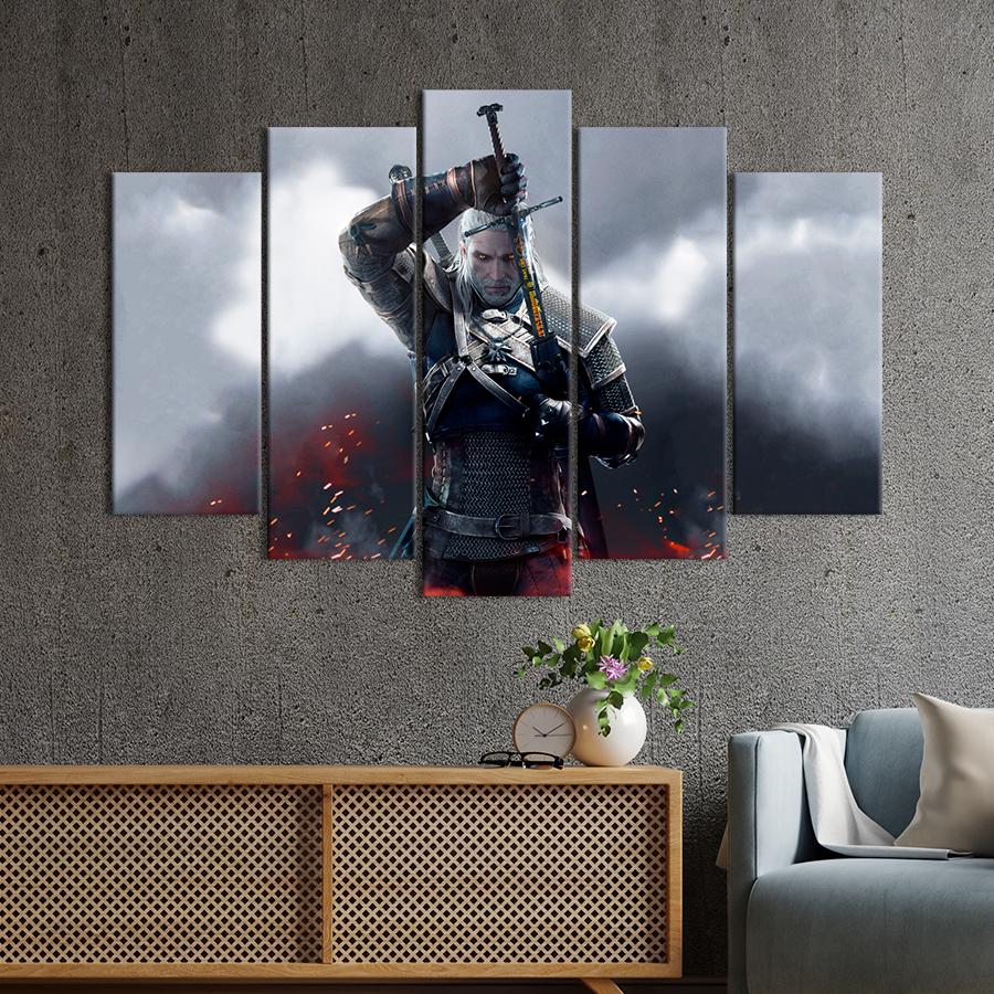 Настенний декор Геральт The Witcher 3 Дикая охота 137x85 см (A226-5)