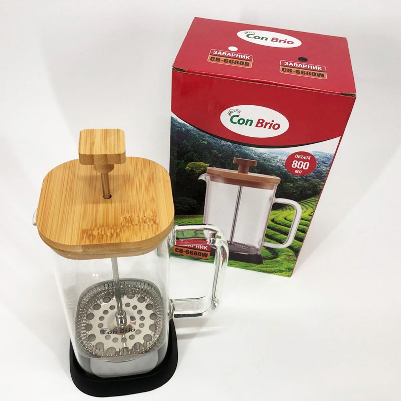 Заварник Con Brio CB-6680W френч-прес 800 мл (26202712) - фото 8 Заварник Con Brio CB-6680W френч-прес 800 мл (26202712) - фото 8