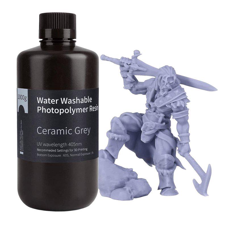 Смола фотополимерная ELEGOO для 3D-принтера водосмывающая 1 кг Ceramic Grey - фото 5
