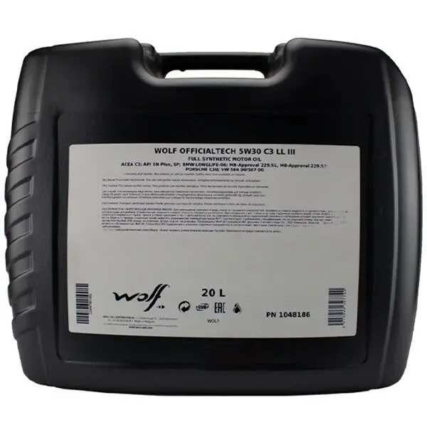Моторное масло WOLF Officialtech C3 LL III 5W-30 20 л (1048186)