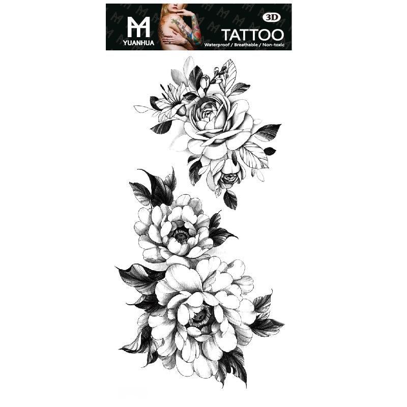 Тату тимчасове водостійке 3D велике Пишні квіти FF-100 17,5х8,5 см (4419524) Тату тимчасове водостійке 3D велике Пишні квіти FF-100 17,5х8,5 см (4419524)