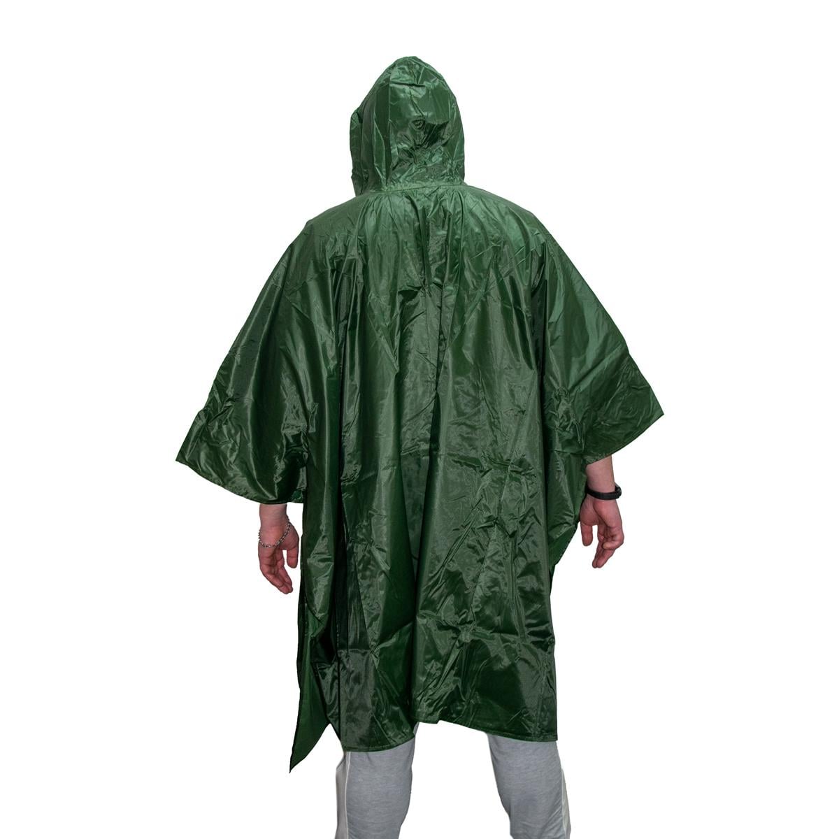 Пончо с капюшоном от дождя плащ палатка 3в1 Зеленый (1010832-Green)
