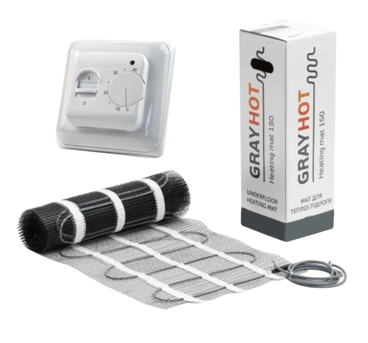 Мат двожильний Grayhot 273 Вт 1,9 кв. м з механічним терморегулятором (7847577)