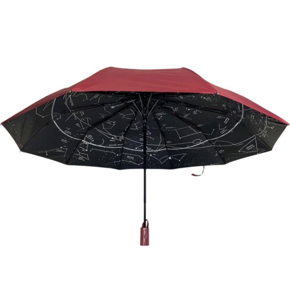 Зонт Bellissimо полуавтомат Звездное небо внутри купола Бордовый (57214)