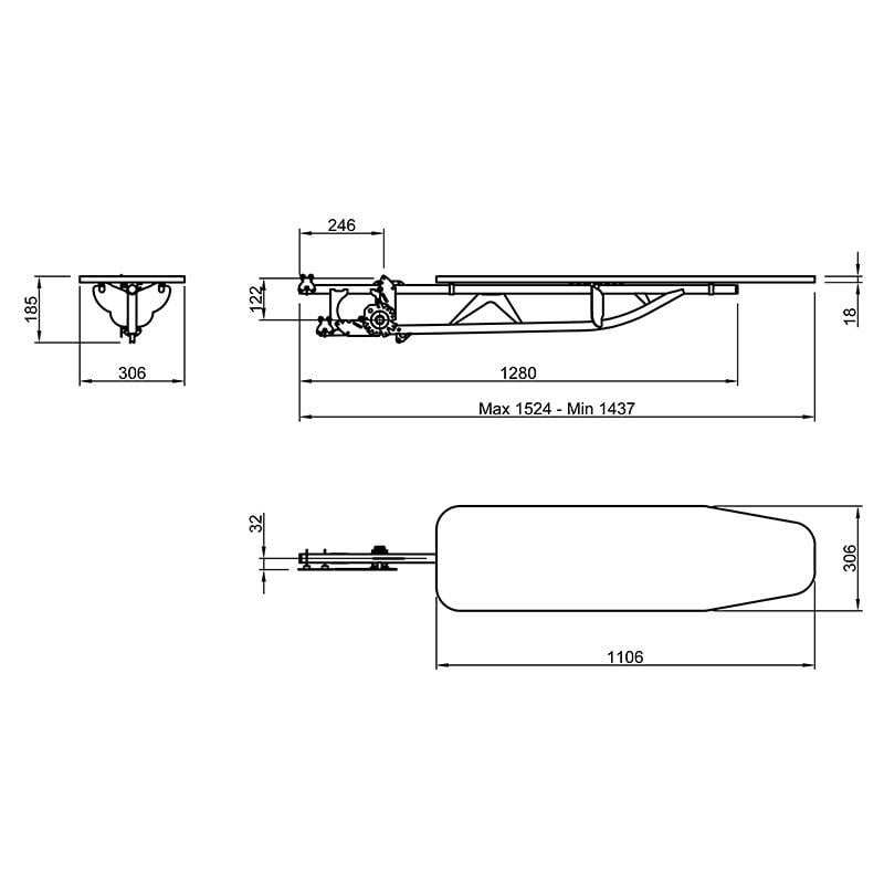 Прасувальна дошка Mullerа вбудована ліва фанера 1100х300 мм (168929) - фото 10 Прасувальна дошка Mullerа вбудована ліва фанера 1100х300 мм (168929) - фото 10