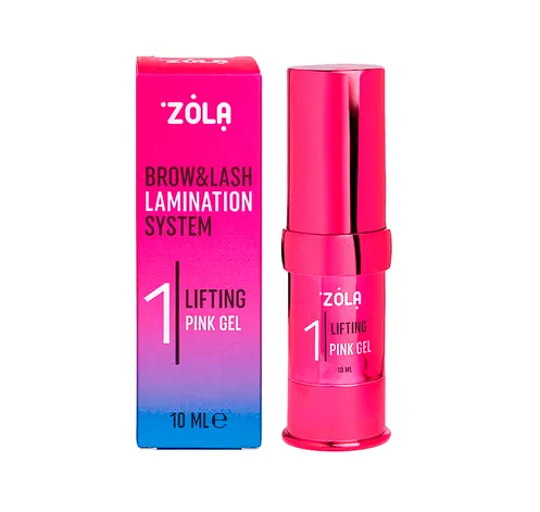 Склад для ламінування вій і брів Zola №1 Lifting Pink Gel 10 мл