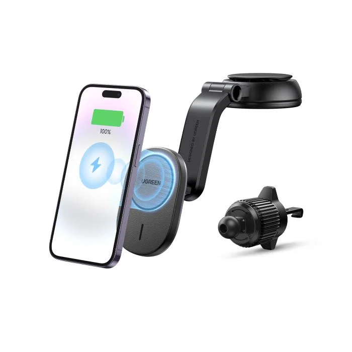 Зарядное устройство магнитное UGREEN CD345 MagSafe для iPhone Qi 15W 2в1 Black (15120) - фото 3 Зарядное устройство магнитное UGREEN CD345 MagSafe для iPhone Qi 15W 2в1 Black (15120) - фото 3