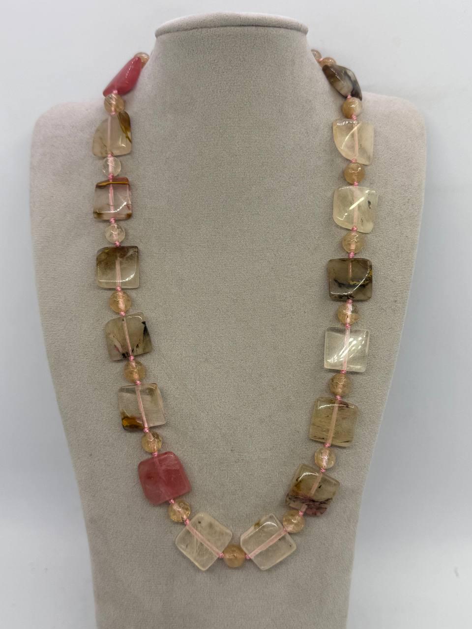 Бусы из кварца 15x15 см 45 см Комбинированный (13019)