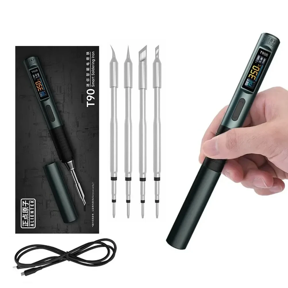 Паяльник Alientek T90B та 4 жала типу 245 KU/K/I/IS живлення Type-C без блока живлення (137497)