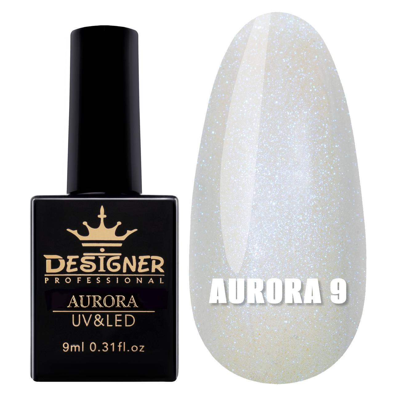 Гель-лак для дизайну Aurora Дизайнер з ефектом втирання 9 мл №9