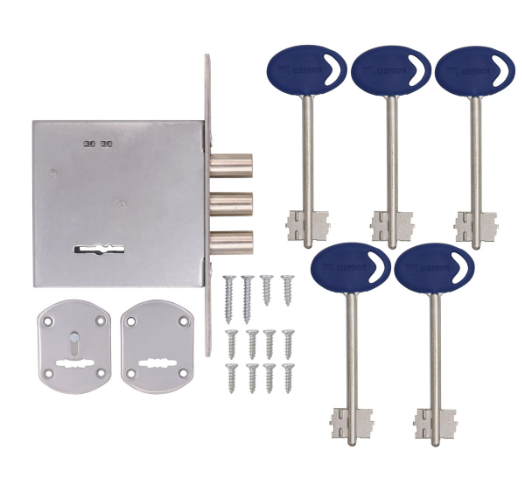 Замок врізний сувальдний Шерлок 04.06-S додатковий 5 ключів цинк (2266408649)
