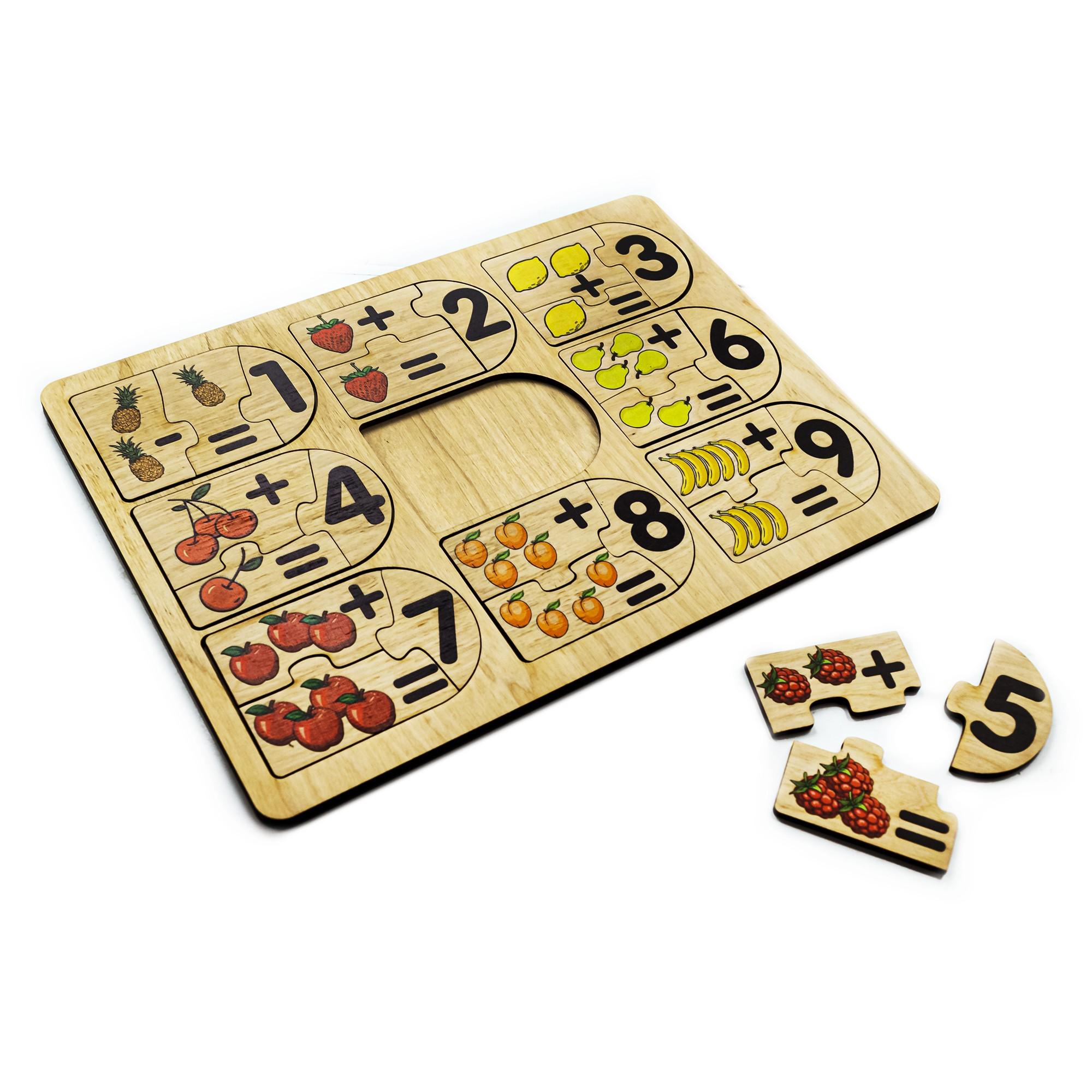 Развивающий пазл для детей LaserPro Сложение Разноцветный