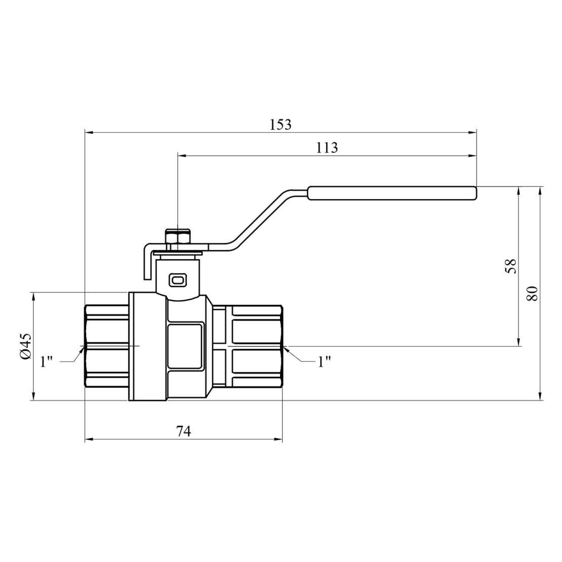 Кран кульовий Kroner ВВ PN40 1" ручка/нікельований (CV033218) - фото 2 Кран кульовий Kroner ВВ PN40 1" ручка/нікельований (CV033218) - фото 2