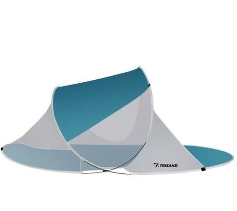 Палатка пляжная самораскладная с москитной сеткой 190х120х90 см Бирюзово-белая