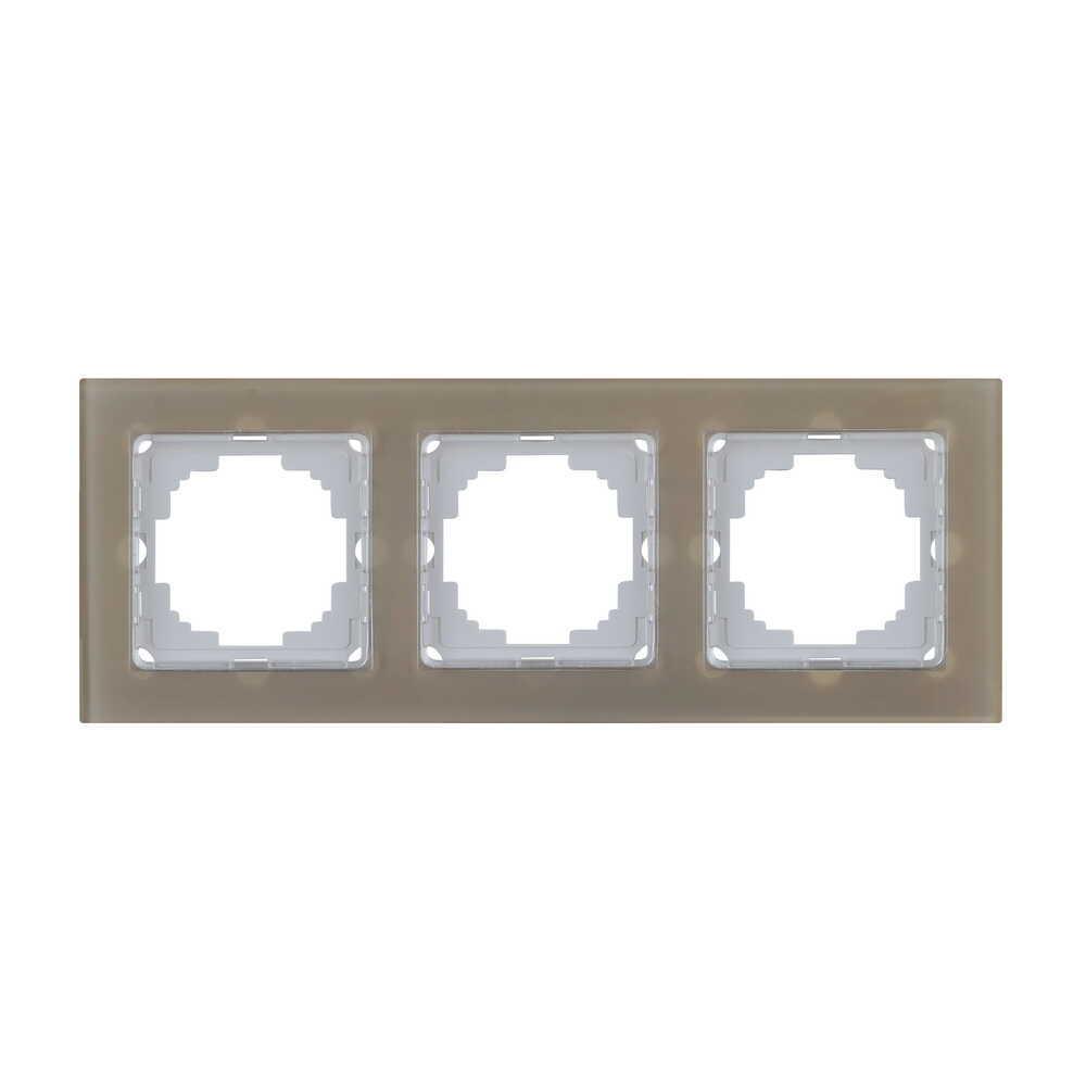 Рамка трехместная Nilson Alegra Бронзовое стекло (25BR0093)