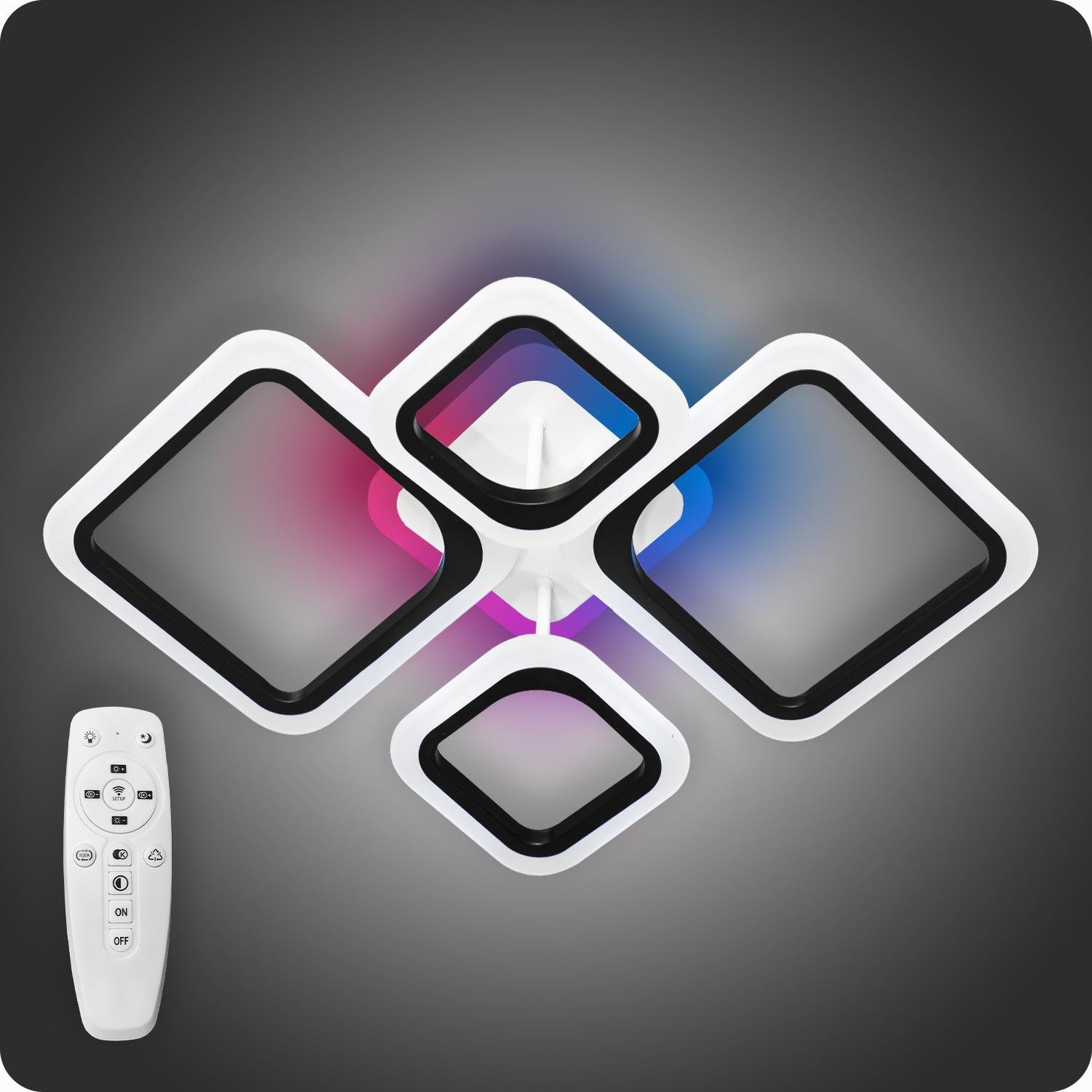 Люстра світлодіодна 517 Dlight 3color з пультом 80 Вт Чорний (01520)