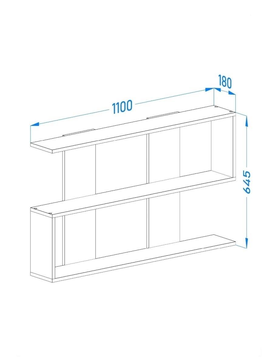 Полиця книжкова Furnigrade КП1 65х110х18 Білий - фото 3