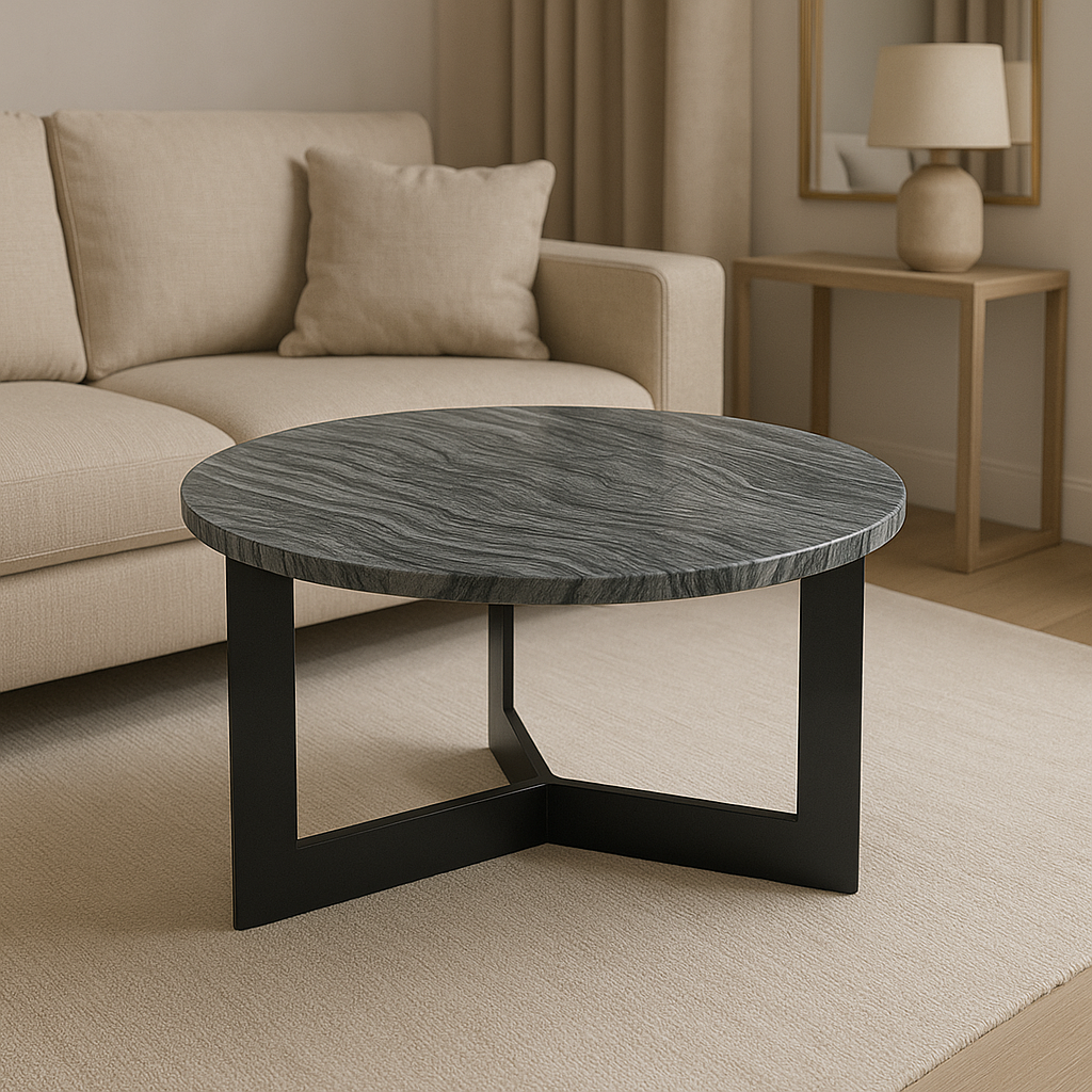 Столик із мармуру MARKAM 55x50 см Cірій (17528376)