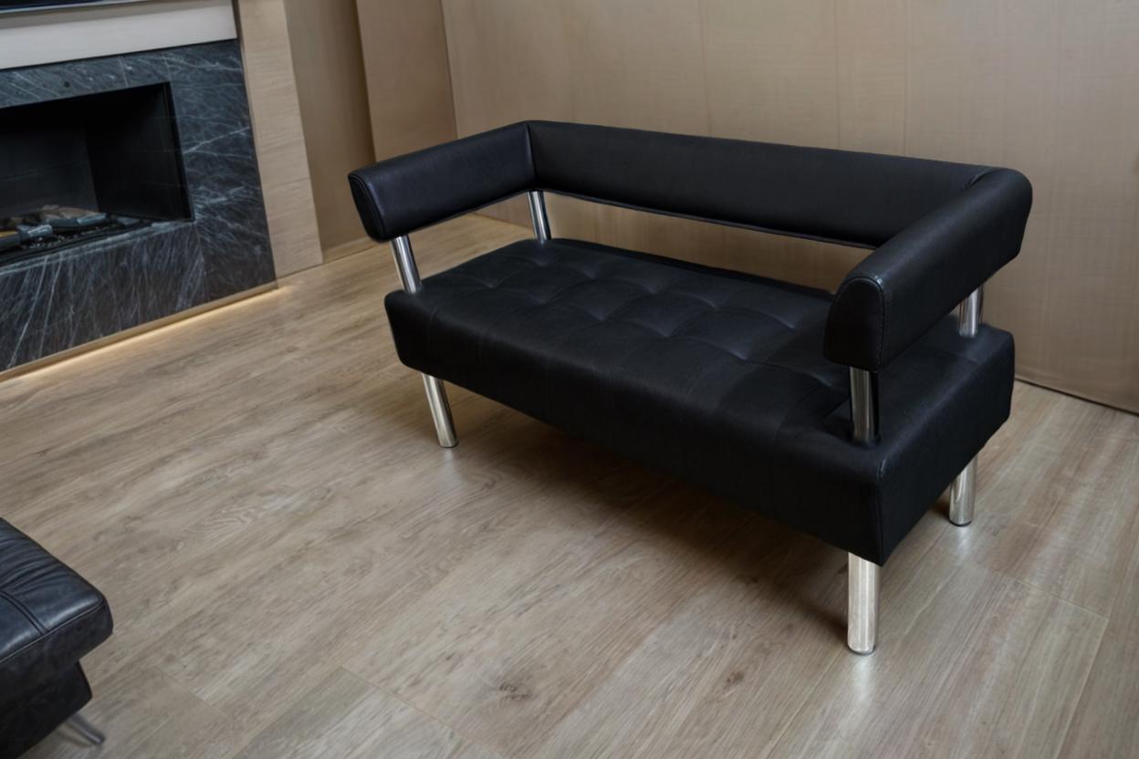 Диван офісний Tobi Sho Комфорт зі спинкою та підлокітниками 1000x530x750 мм шкірозамінник Чорний (2230) - фото 3 Диван офісний Tobi Sho Комфорт зі спинкою та підлокітниками 1000x530x750 мм шкірозамінник Чорний (2230) - фото 3