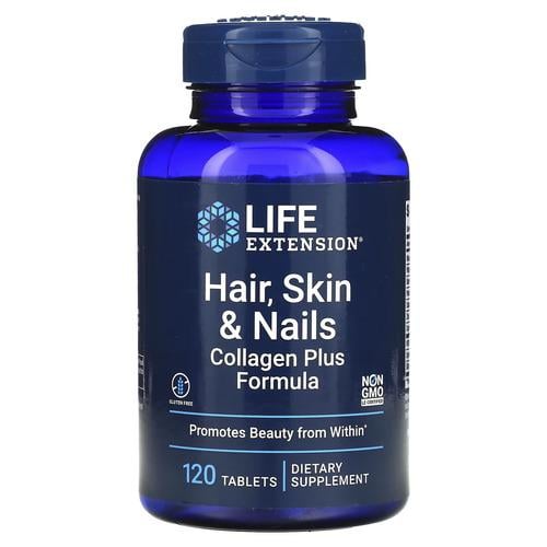 Комплекс для шкіри волосся та нігтів Life Extension Hair Skin & Nails Collagen Plus Formula 120 табл. (LEX-23221)
