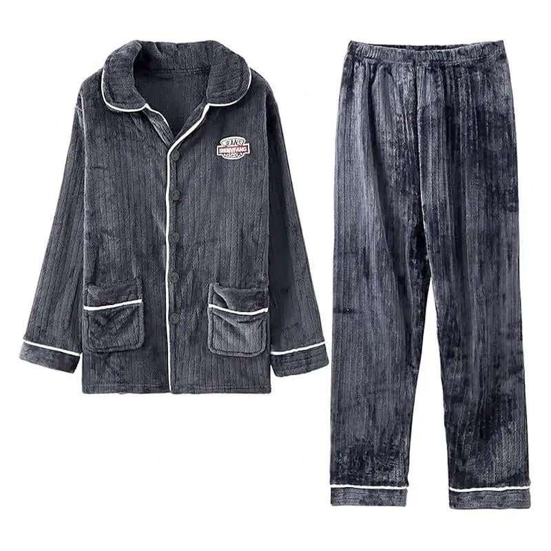 Пижама мужская теплая Lesko CK-206 рубашка с длинным рукавом и штаны XL Gray (31160191) Пижама мужская теплая Lesko CK-206 рубашка с длинным рукавом и штаны XL Gray (31160191)