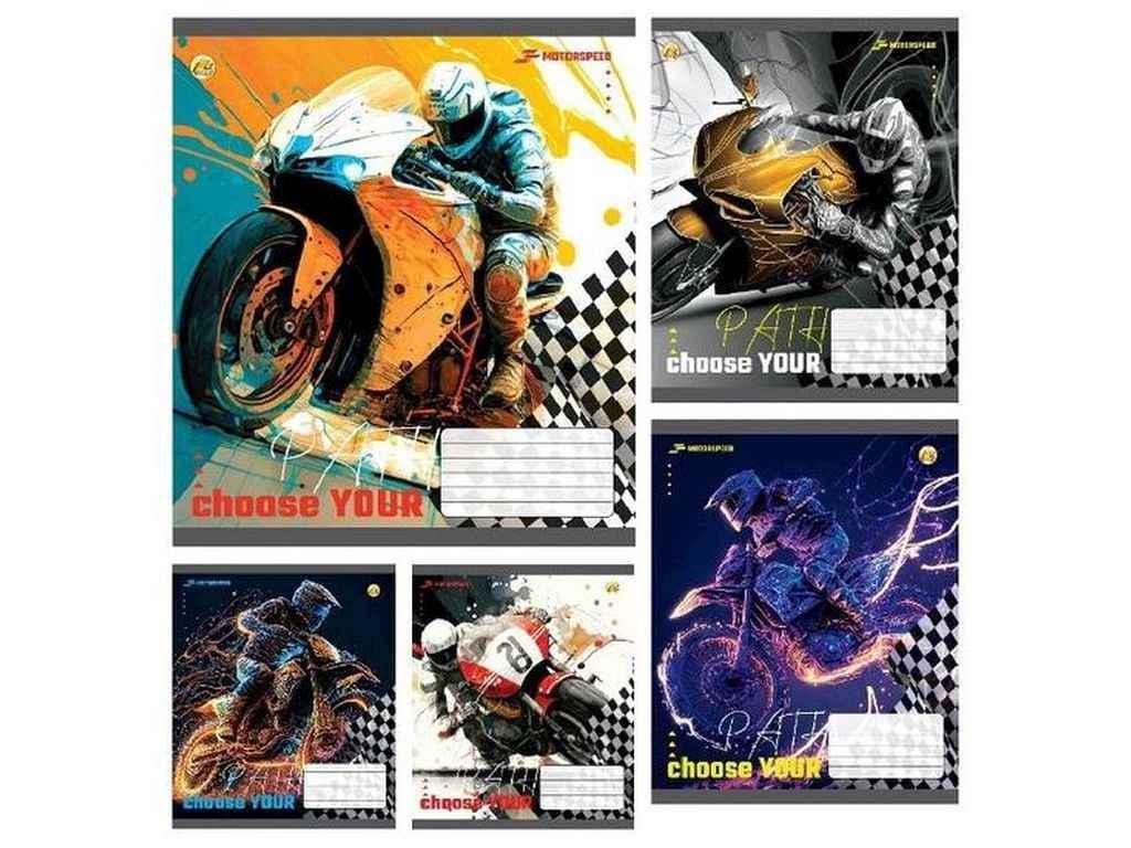 Тетрадь в линию Тетрада 12 л. 25 шт. твердая ТЕ42112 12ЛВ Motospeed (1064070)
