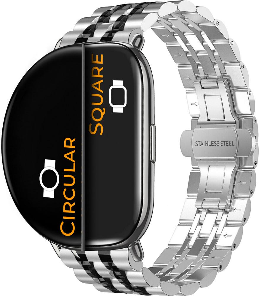 Браслет металлический Spinye Line для ZEPP E Square/Circular Silver/Black (29042-69)