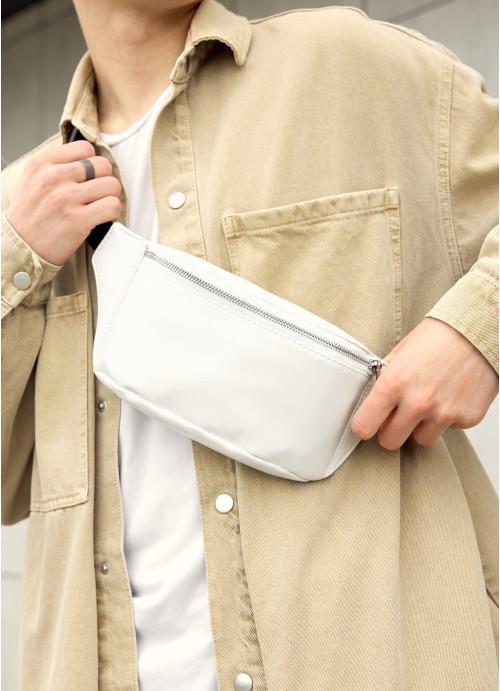 Поясная сумка мужская Sambag из экокожи Белый (835031512)
