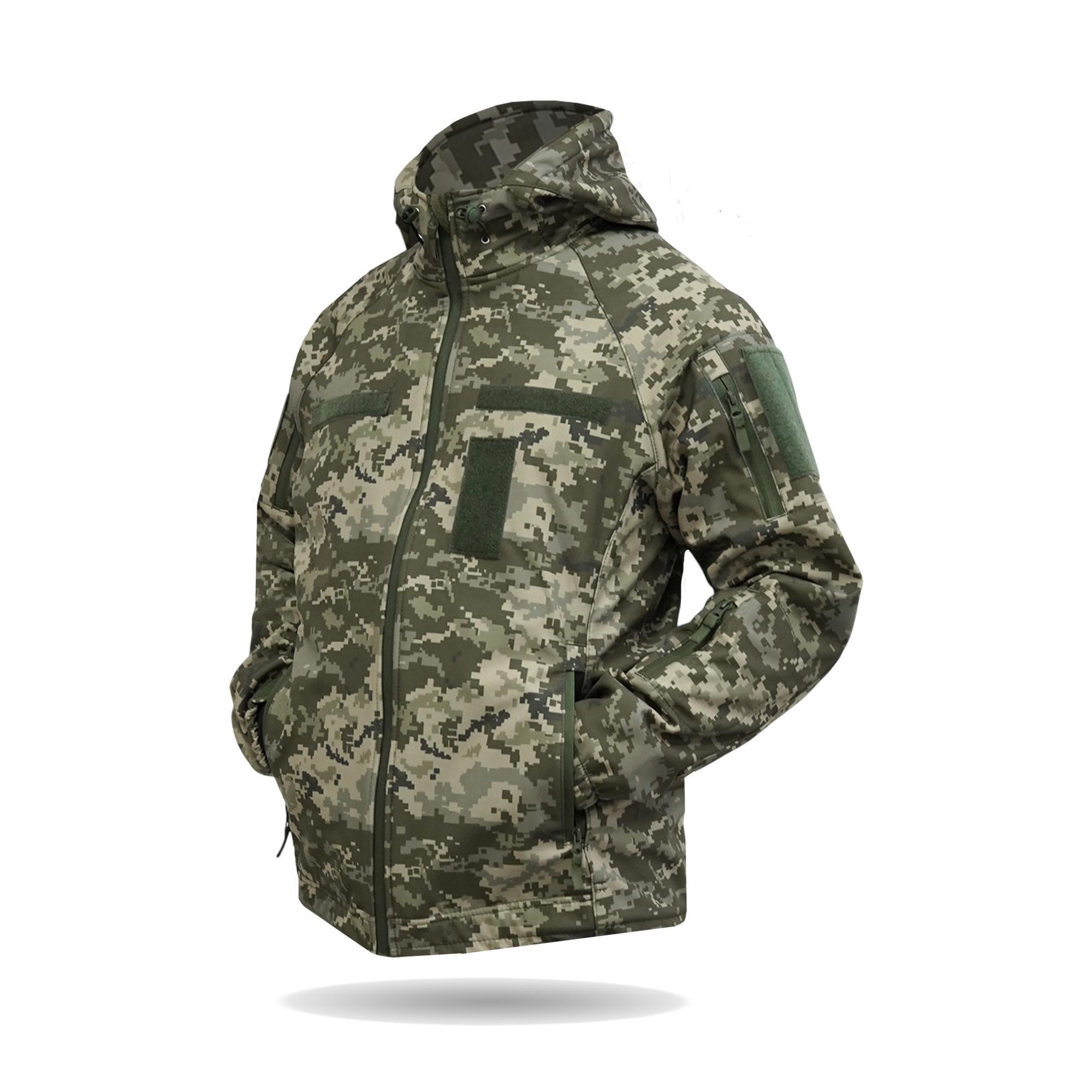 Куртка военная мембранная Windproof Softshell Pro с защитой от ветра и дождя XL Пиксель (7294-2-XL) - фото 4