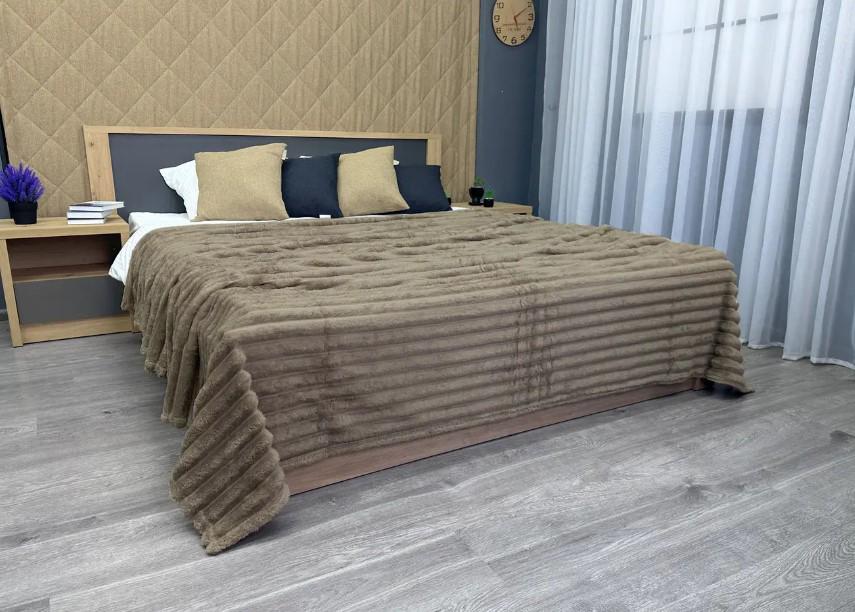 Покрывало VIP Шарпей в полоску 200х230 см Какао (87-144) - фото 3 Покрывало VIP Шарпей в полоску 200х230 см Какао (87-144) - фото 3