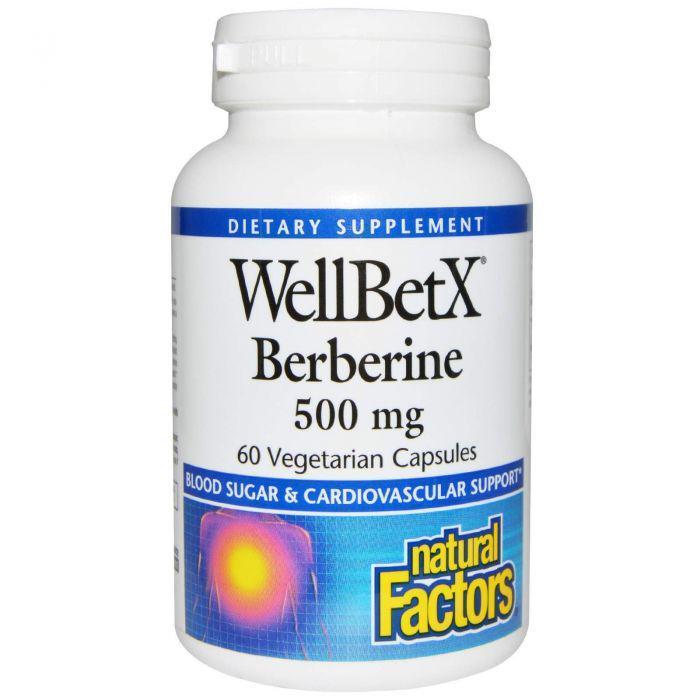 Берберин Natural Factors WellBetX 500 мг 60 вегетарианских капсул (NFS-03544)