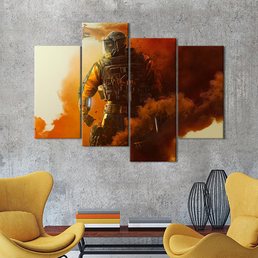 Настенний декор Дым и хаос Tom Clancy’s Rainbow Six Осада 129x90 см (A183-4)