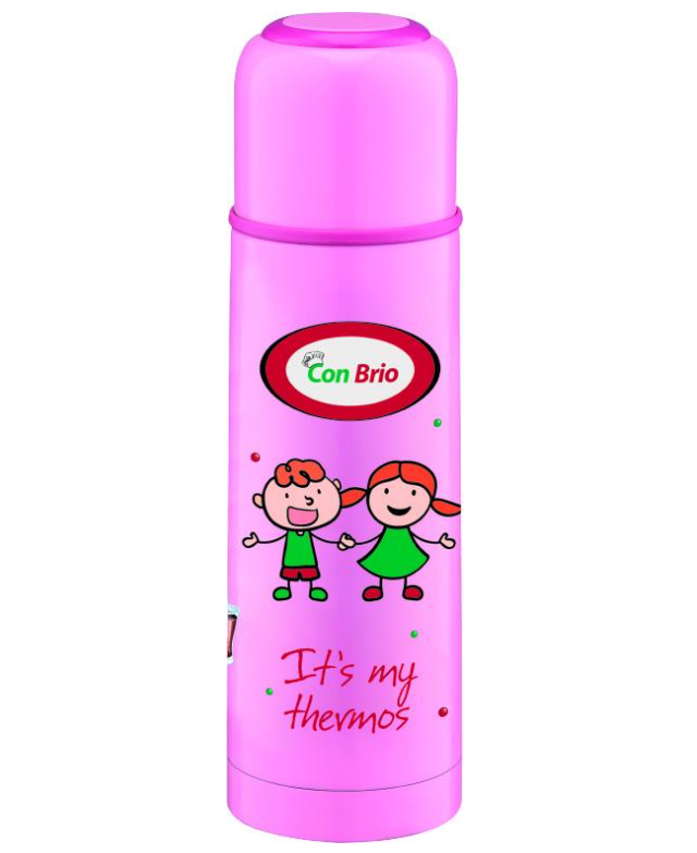 Термос питьевой Con Brio из нержавеющей стали 0,5 л Розовый (CB-345)