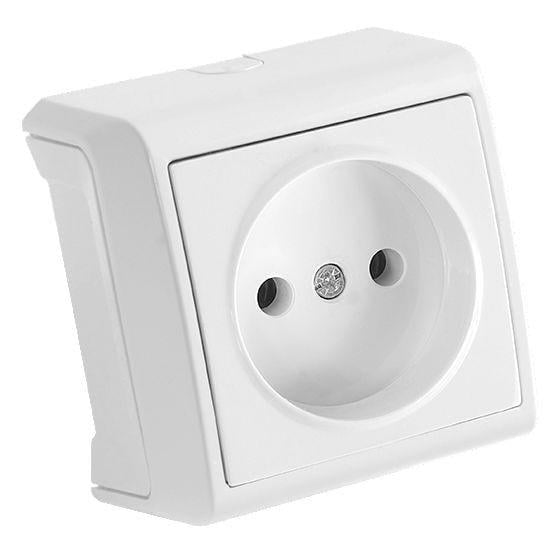 Розетка накладная одинарная без заземления Viko VERA IP20 Белый (00000019956)