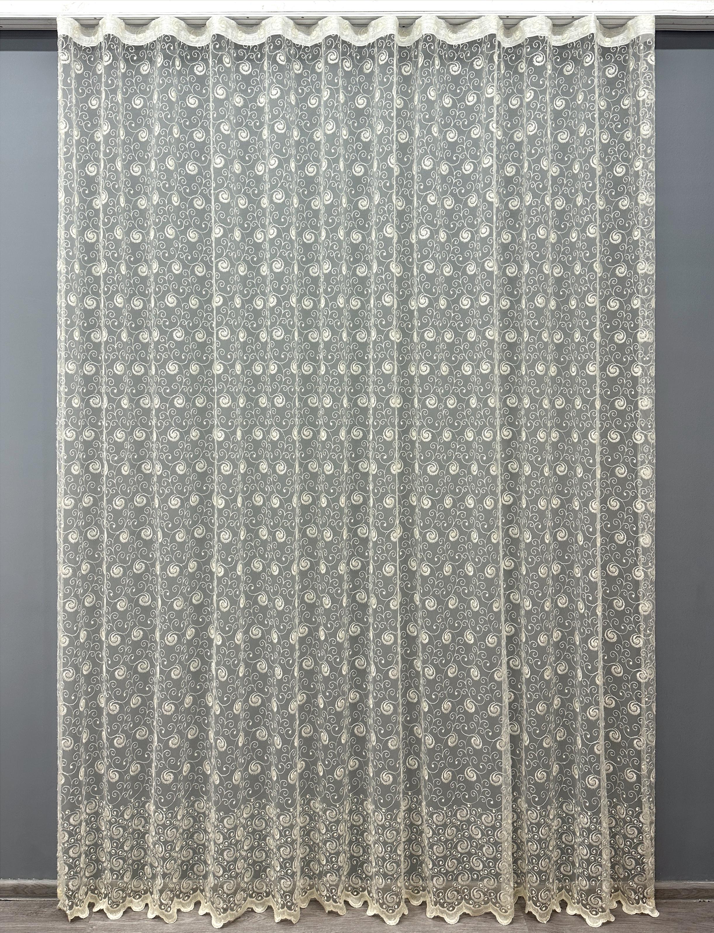 Тюль VR-Textil 1685т Органза с вышивкой и люрексом 300х270 см Молочный (42-0728)