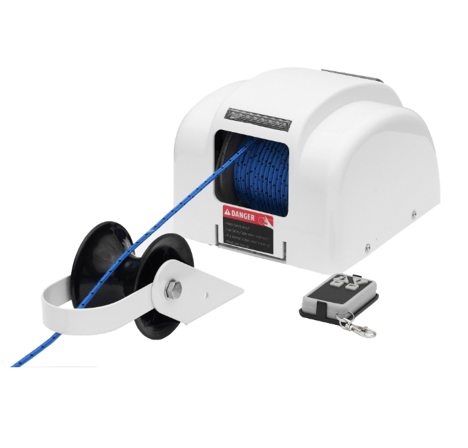 Якірна лебідка електрична в човен Autotrac Big Water 45 з вільним скиданням та пультом дистанційного керуванням для солоної води